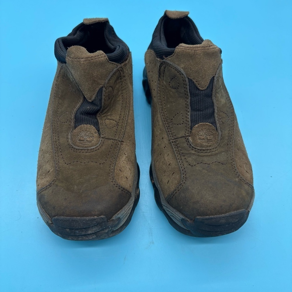 Timberland Women’s Suede Slip Ons Mules Brown Size 6.5 - Picture 3 of 5